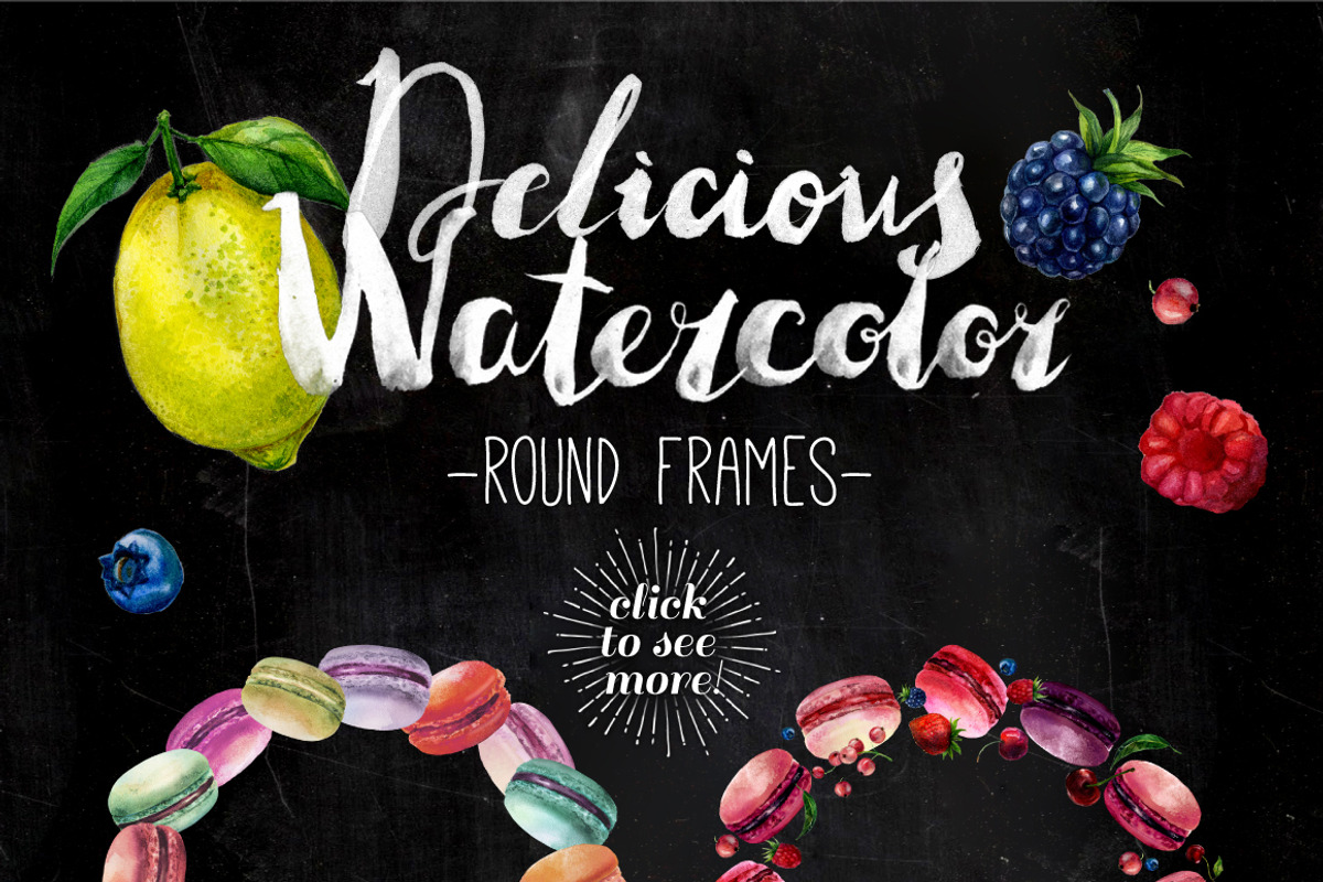 Watercolor Macarons Clipart Set, a Decorative Illustration by Inna Sinano (Photo 3 of 6)