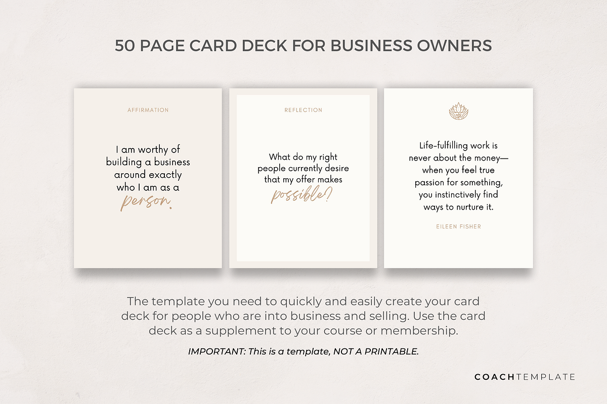 Business Success Cards Template, a Card Template by COACHTEMPLATE (Photo 2 of 11)