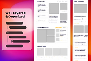 Digital Magazine Wireframe Website