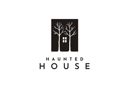 Dark Village House Window tree logo, a Branding & Logo Template by Enola99d
