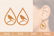 Bird Earrings Laser Cut SVG Bundle, an Object Graphic by jannatulpakhi (Thumbnail 6 of 8)