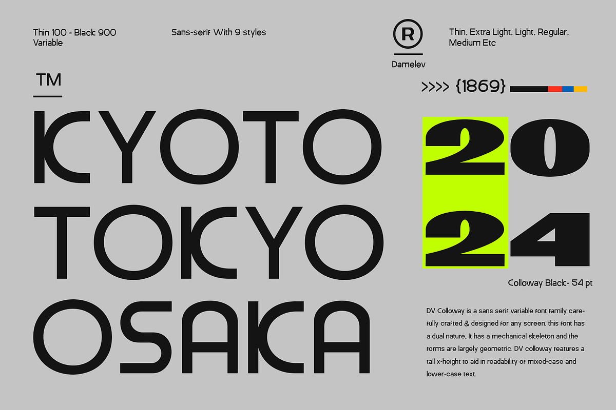 DV Colloway, a Sans Serif Font by Damelev (Photo 10 of 14)
