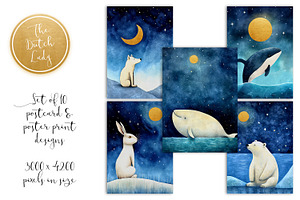 Cute Arctic Animals Postcards & Art