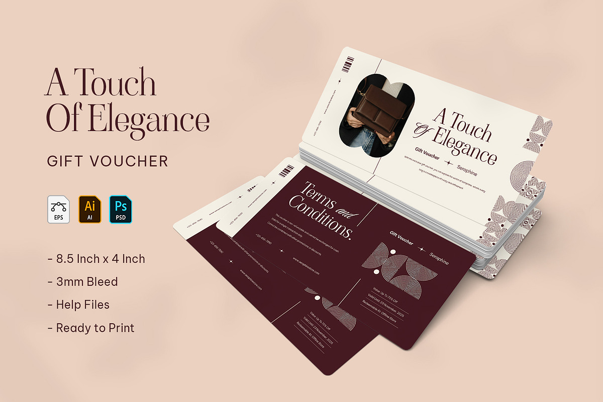A Touch Of Elegance - Gift Voucher, a Print Template by VUNIRA (Photo 1 of 3)