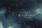 Landscape & Seamless Galaxy Textures, a Background Graphic by by creative paper (Thumbnail 12 of 16)