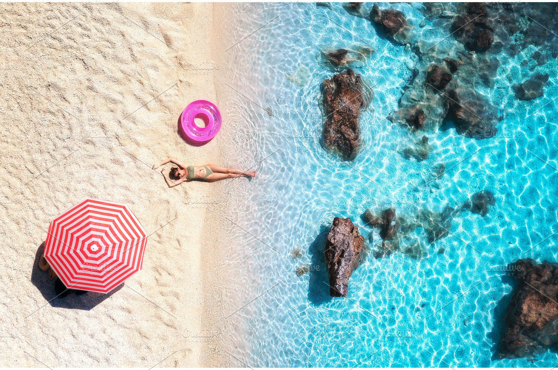 Aerial view of the beautiful woman, a Person Photo by den-belitsky