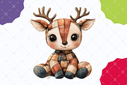 Whimsical Patchwork Reindeer Clipart, an Illustration by designcity5 (Thumbnail 5 of 5)