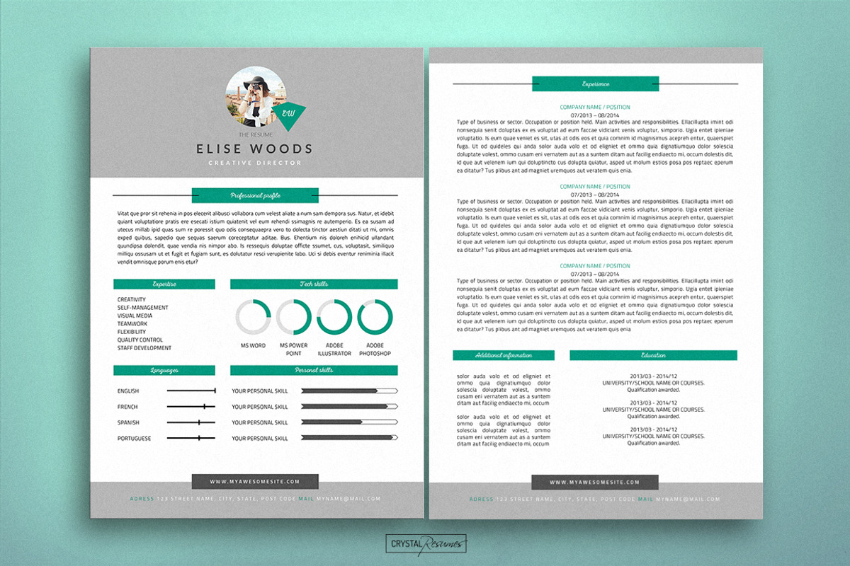 Resume CV Template for Word, a Resume Template by CrystalResumes (Photo 2 of 4)