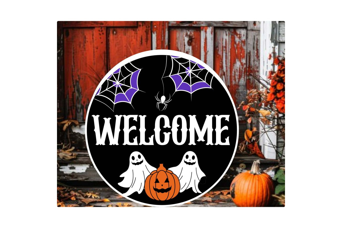 Halloween Round Door Sign Svg, an Object Graphic by Digi_Design_World (Photo 6 of 9)
