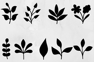 Wild Plants Silhouette SVG, a Decorative Illustration by newminddesign