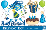 BIRTHDAY BOY - Digital Clipart, an Illustration by Purple Frog (Thumbnail 1 of 2)