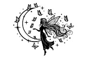 Fairy Moon Butterfly Silhouette, an Object Illustration by Gaye Art (Thumbnail 11 of 31)