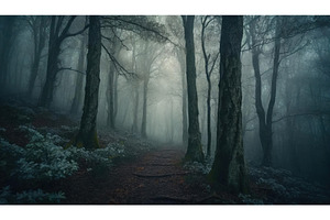 A dark forest trail with dense trees, a Nature Photo by Igor Tichonow