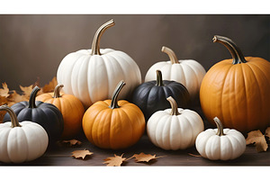 4K Pumpkins Composition Background