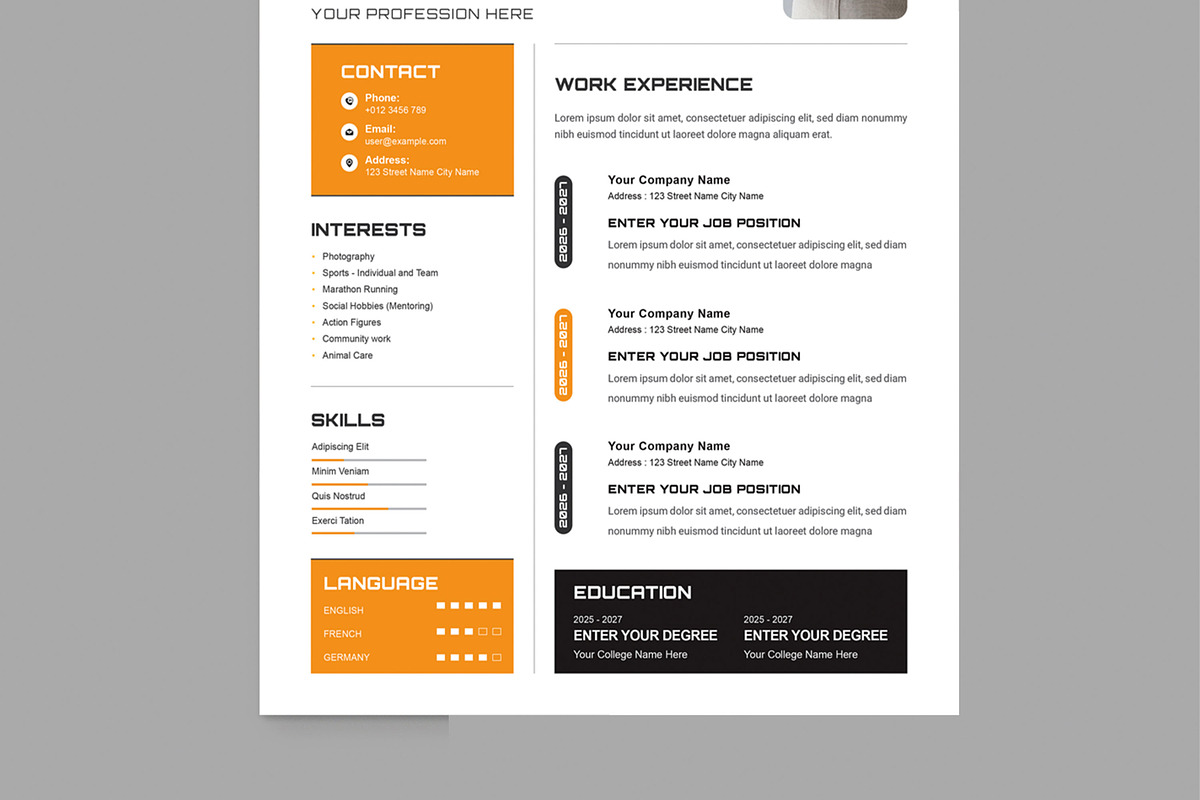 Resume Template, a Resume Template by MightyDesign (Photo 5 of 8)