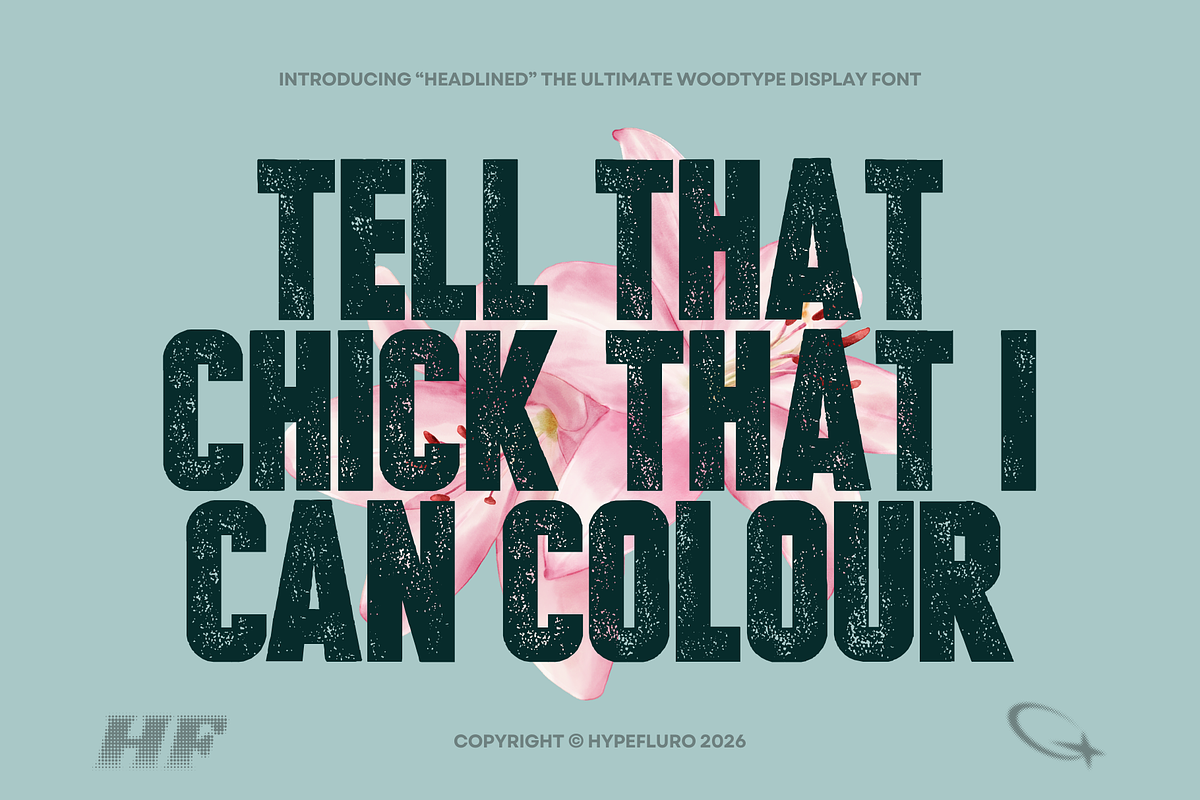 HEADLINED 2 WOODTYPE FONTS, a Sans Serif Font by HyperFluro (Photo 2 of 11)