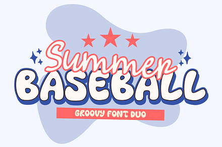 Summer Baseball is Groovy font duo, a Handwritten Font by Brown Cupple
