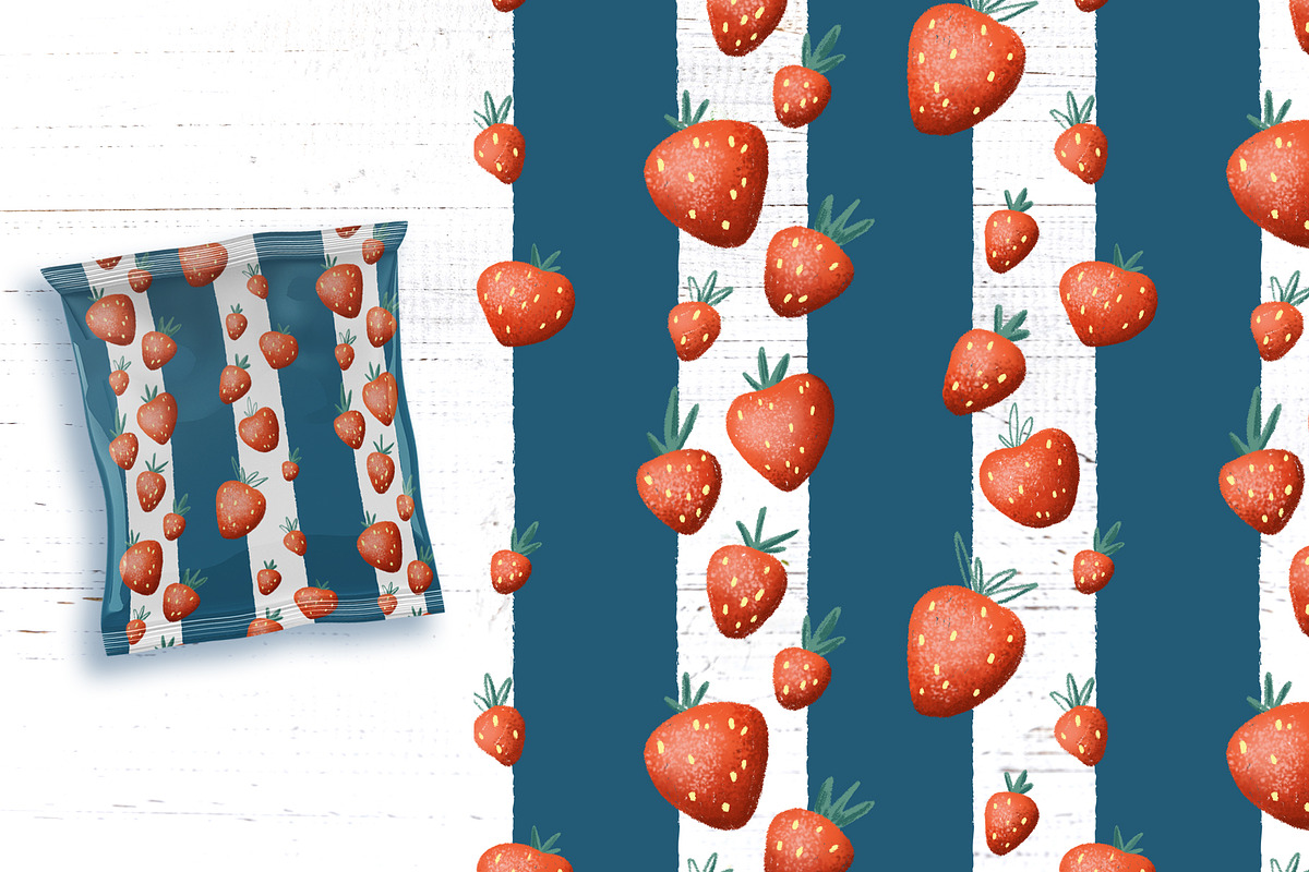 Strawberry Clipart And Patterns, a Pattern Graphic by RabbitAndPencil (Photo 6 of 8)
