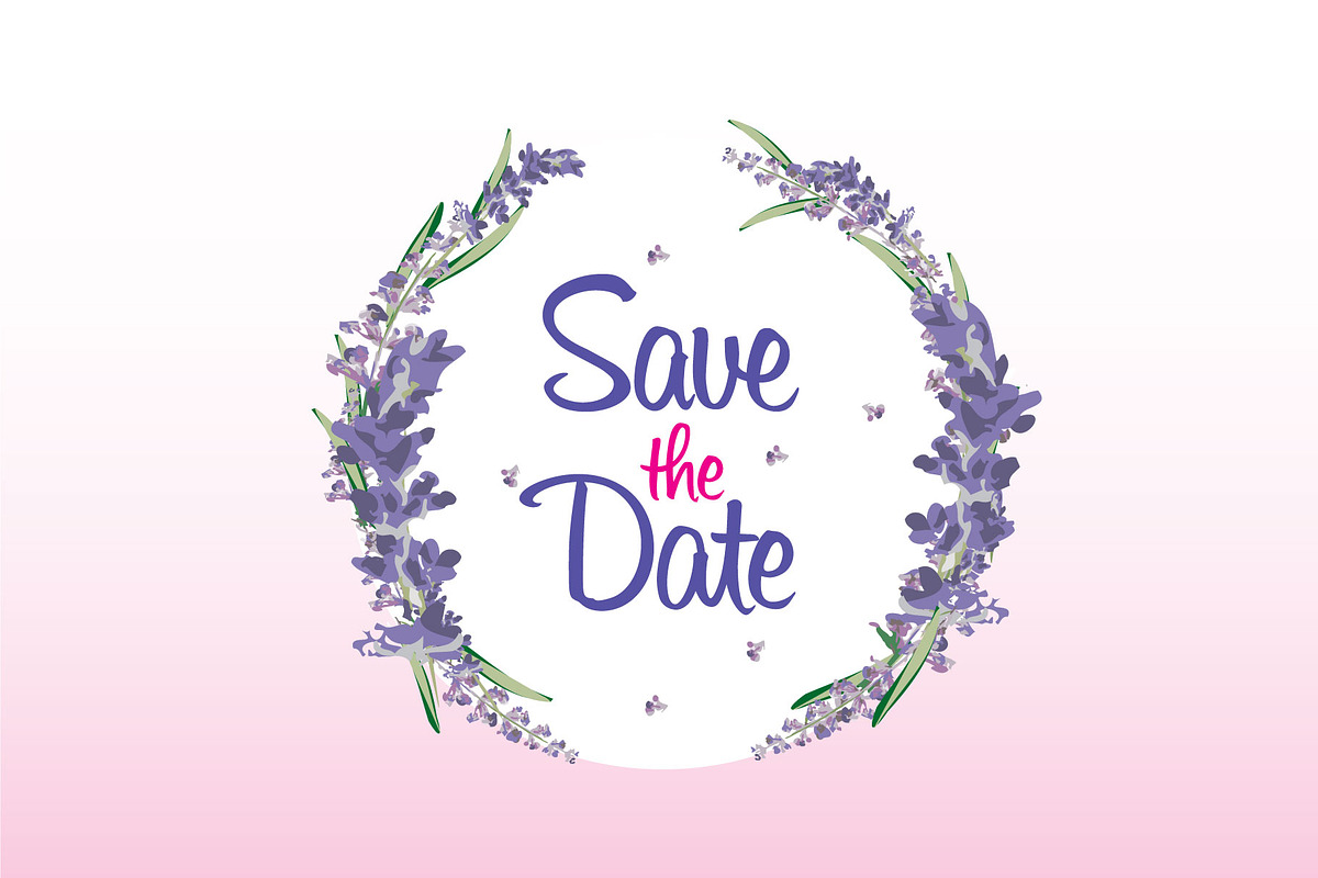 Lavender Wreath Vector Elements, an Illustration by audeemirza (Photo 3 of 5)