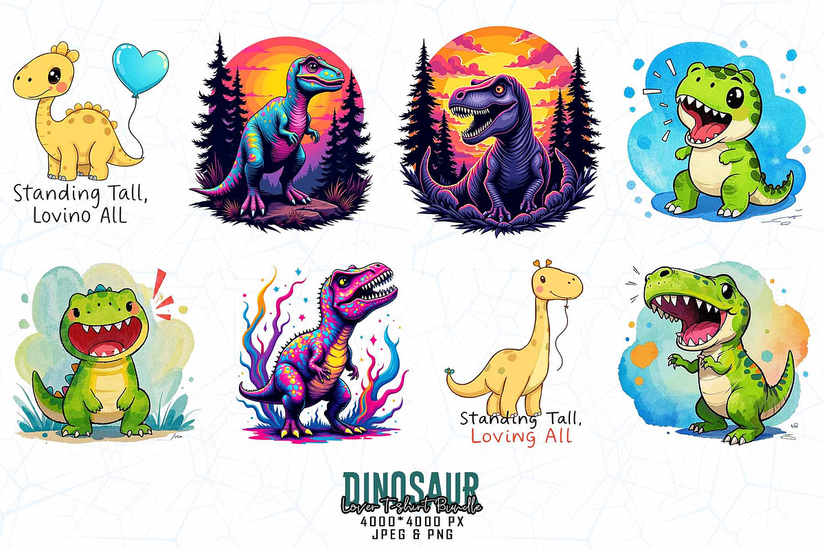 Dinosaur Lover Illustration Bundle, an Illustration by Sofia's Fashion (Photo 3 of 3)