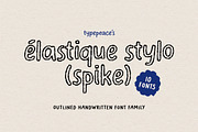 Elastique Stylo Spike - Outline Font, a Slab Serif Font by type peace (Thumbnail 1 of 14)