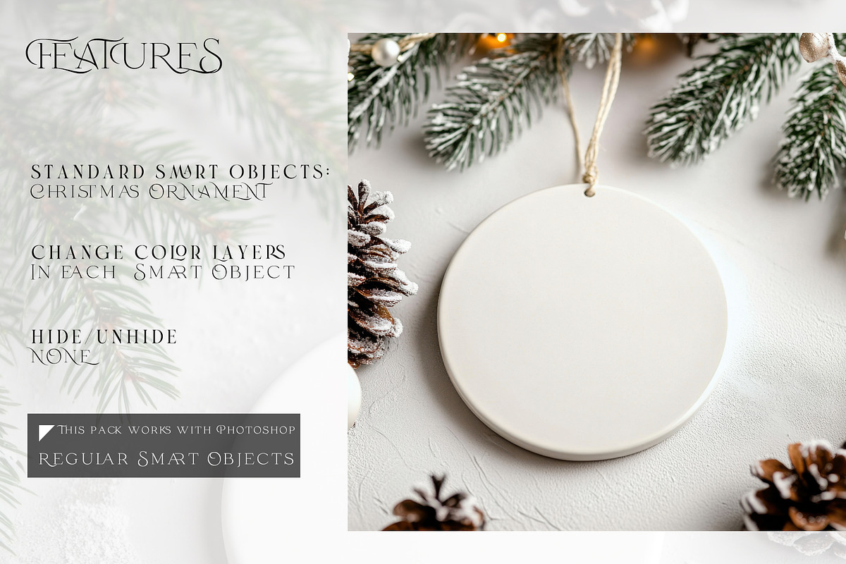 Christmas Ceramic Ornament Mockups, a Product Mockup by mock-ups (Photo 3 of 8)