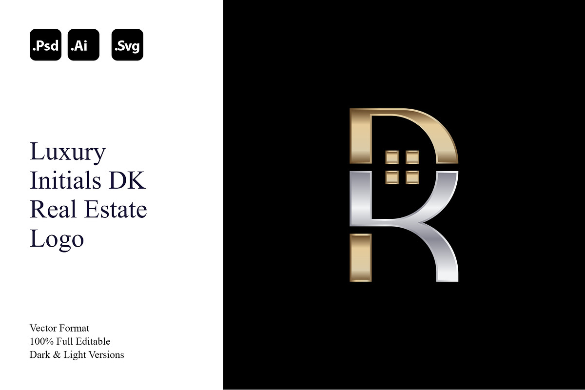 Luxury Initials DK Real Estate Logo, a Branding & Logo Template by Luxury Logos (Photo 1 of 4)
