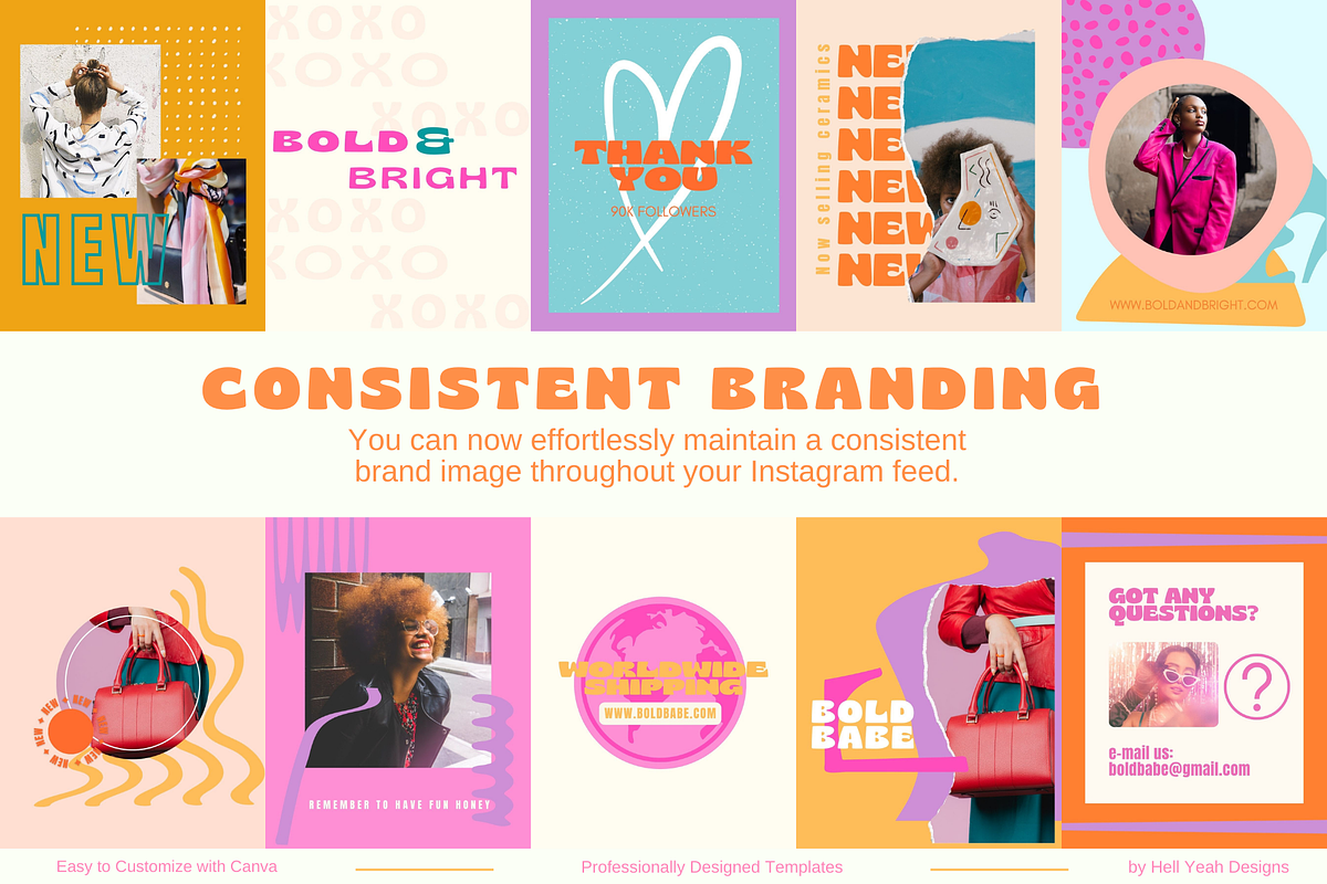 Bold Instagram Post Templates, a Social Media Template by Hell Yeah Designs (Photo 3 of 9)