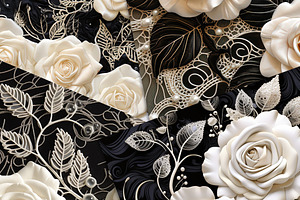 Black Roses, Lace, And Pearls