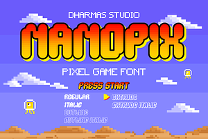Nano Pix - Pixel Game Family, a Font by Dharmas Foundry