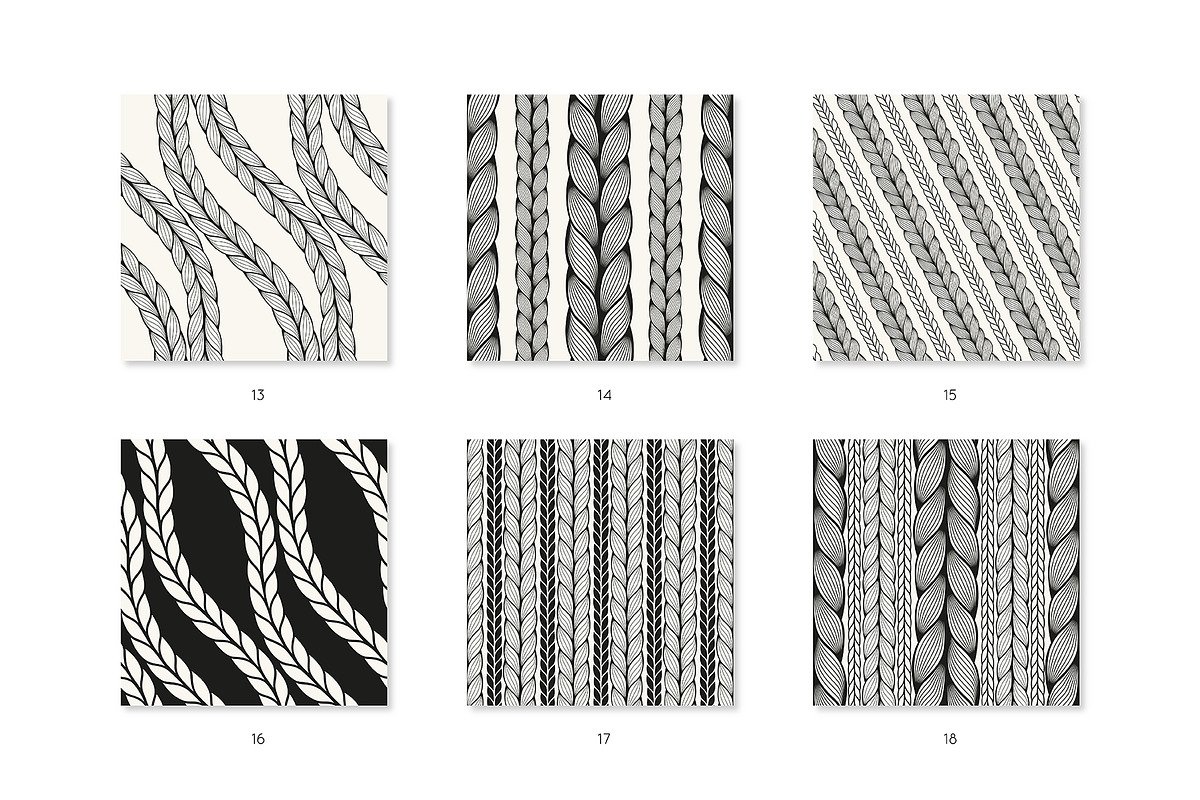 Braids. Seamless Pattern Set, a Pattern Graphic by Curly_Pat (Photo 5 of 7)