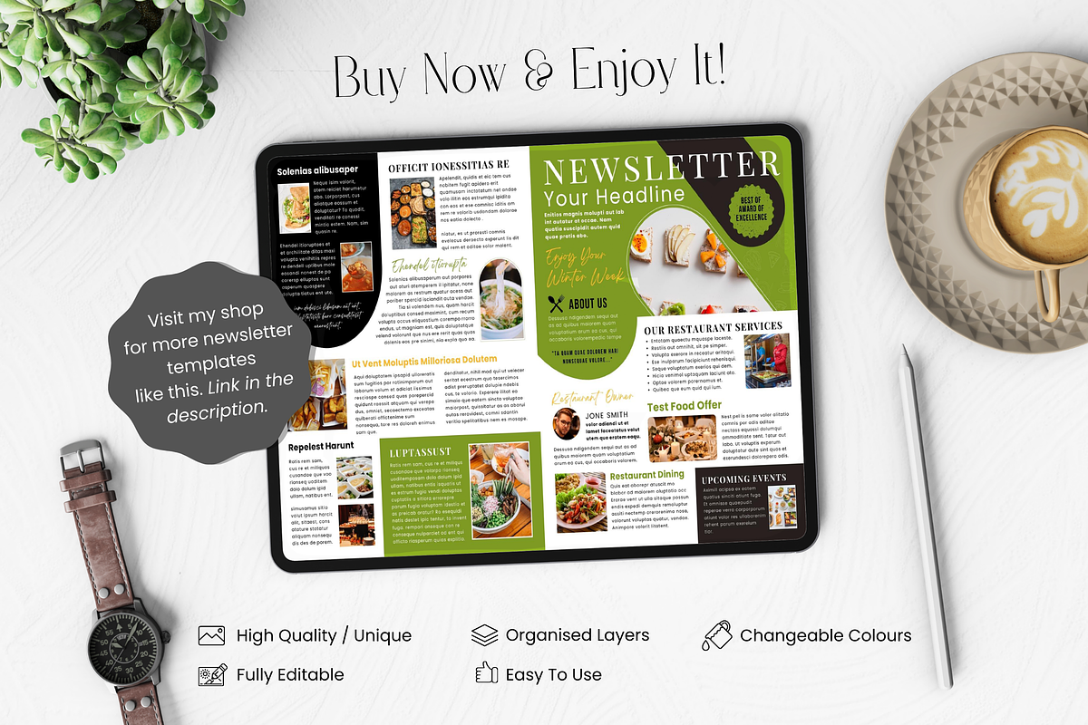 Restaurant Canva Newsletter Template, an Email Template by PixelCraft (Photo 12 of 13)