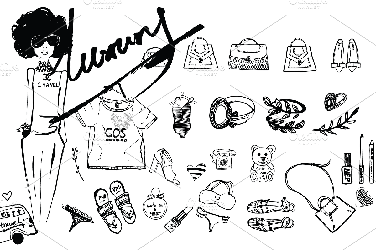 Fashion Luxury Sketching bundle, an Illustration by mollyli.ai