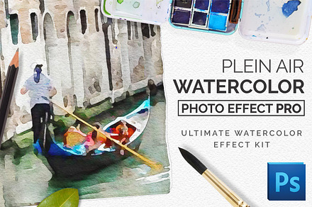 PleinAir Watercolor Photo Effect Kit, a Plug-in Add-On by Drifter Studio PrintShop