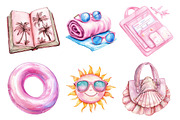 Pastel Vacation Clipart PNG, an Illustration by SinaCreation (Thumbnail 3 of 5)