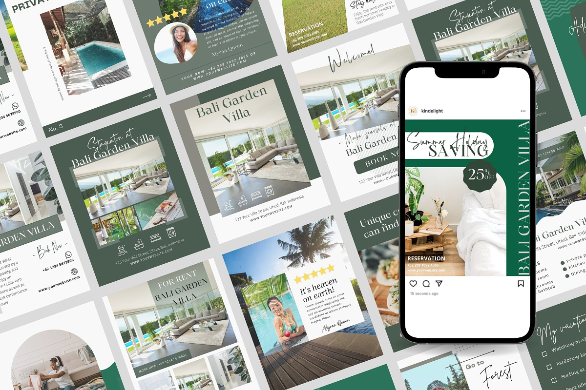 Villa Airbnb Instagram Templates, a Social Media Template by Kindelight (Photo 3 of 4)