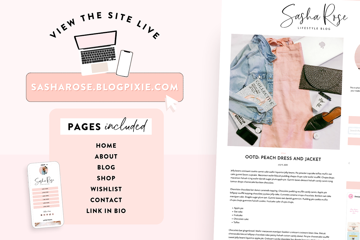 Wordpress Blog Theme - Sasha Rose, a WordPress Template by Design Pixie (Photo 3 of 9)