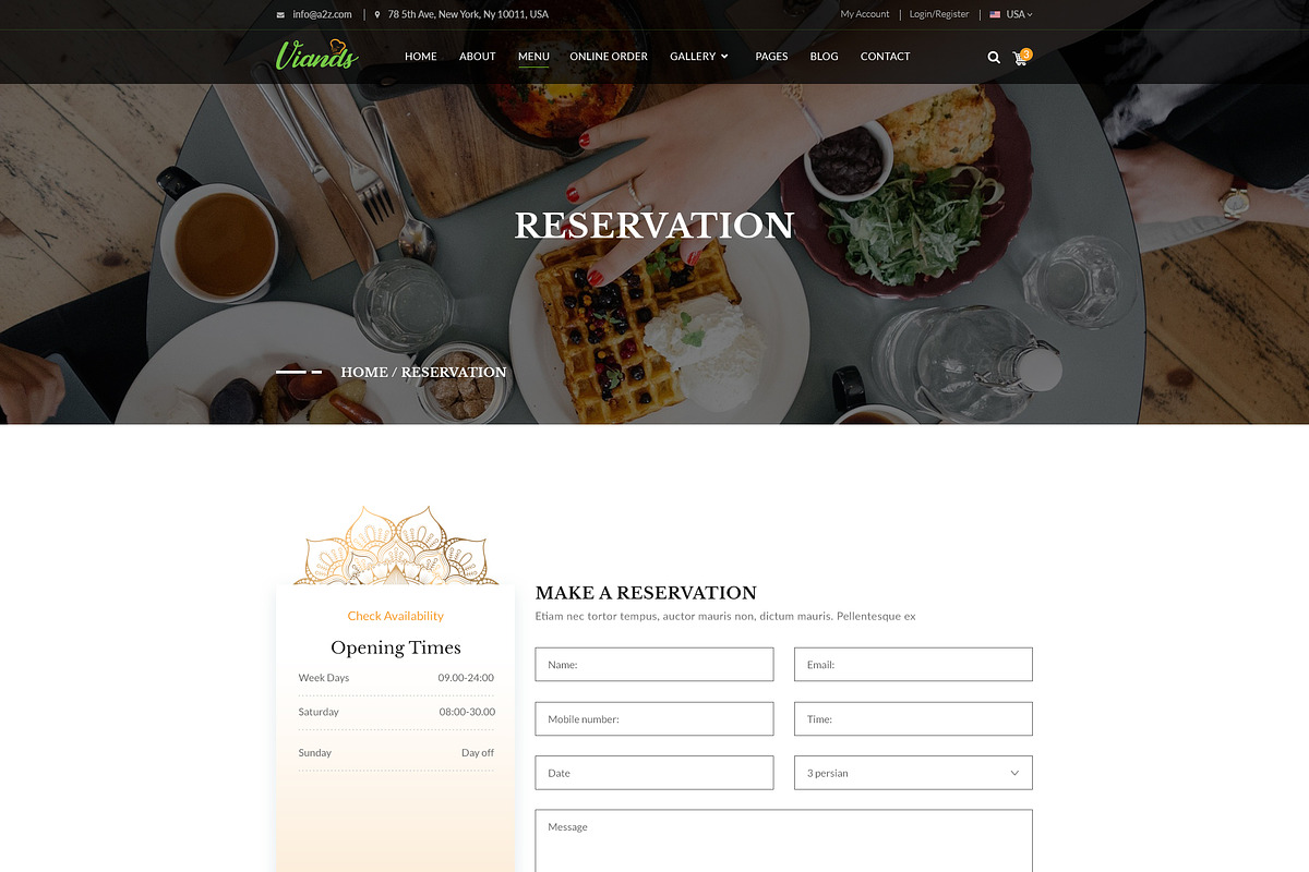 Viands Restaurant PSD Template, a Landing Page Template by Andit themes (Photo 6 of 20)