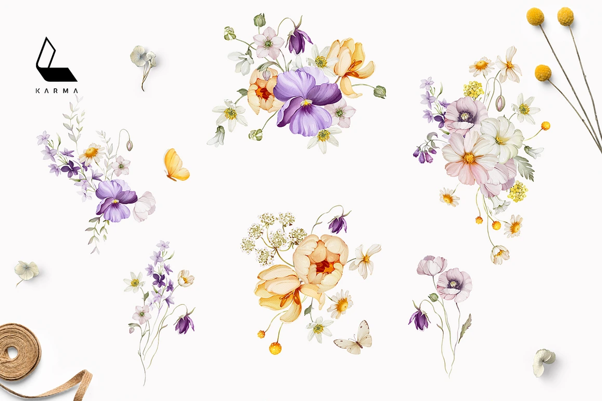 1K+ Belle Watercolor Floral Bundle, an Illustration by Karma (Photo 27 of 54)