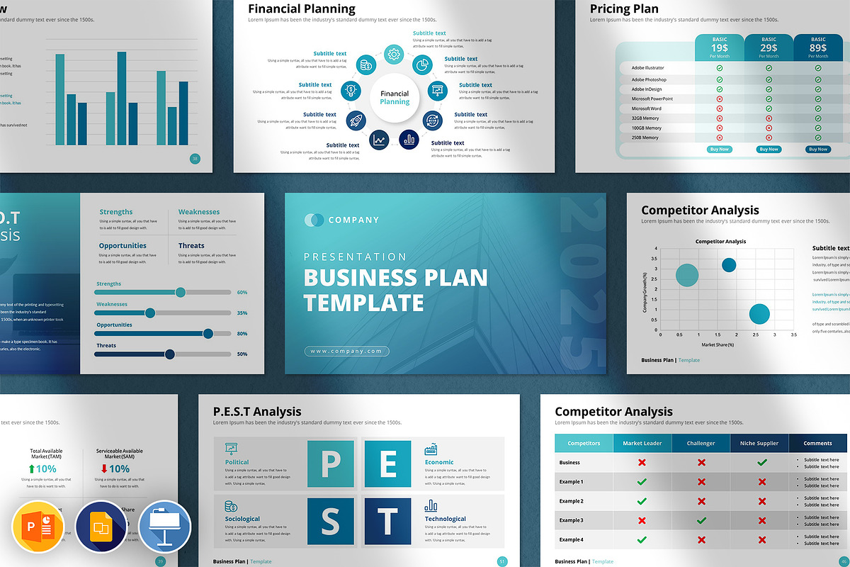 Business Plan Presentation Template, a Presentation Template by  CreativeSlides, image size:1200x800