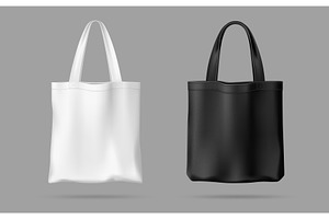 Realistic black and white tote bag, an Object Illustration by Buch&Bee