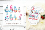 Cute Christmas Gnomes Clipart, an Animal Illustration by SimpleWishesArt (Thumbnail 5 of 9)
