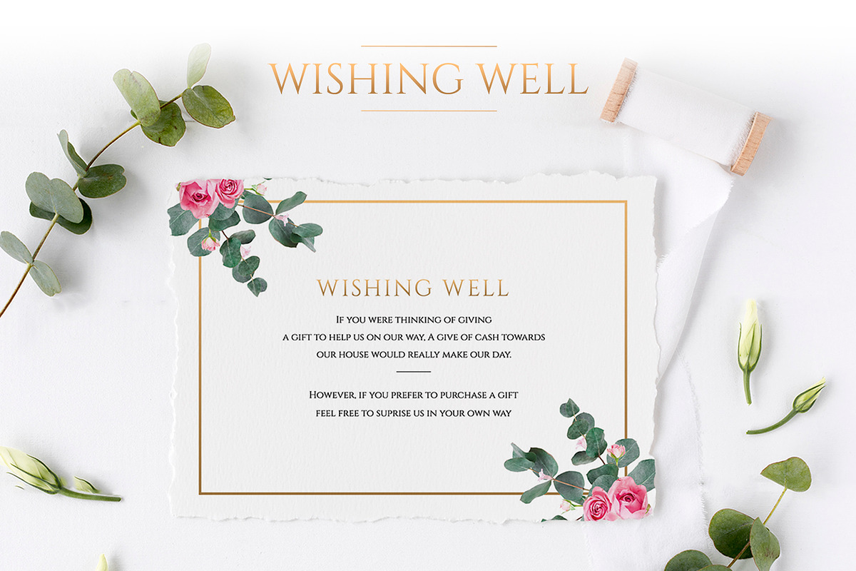 Eucalyptus & Gold Wedding Suite, an Invitation Template by Azka Creative (Photo 7 of 8)