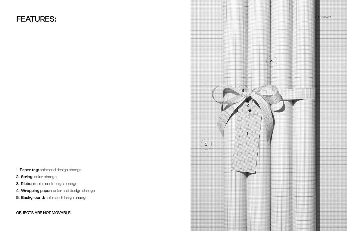 Wrapping Rolls with Ribbon Mockup, a Packaging Mockup by creatsy5