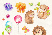 Hedgehogs,Watercolor cutie, an Animal Illustration by JaneLane (Thumbnail 3 of 3)