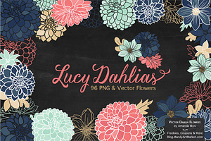 Modern Dahlia Clipart & Vectors