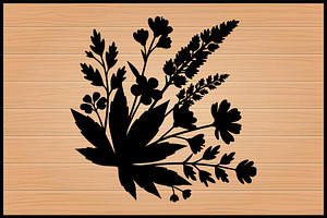 25 Floral Silhouette Puzzle Bundle, a Decorative Illustration by Artivon