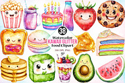 Watercolor Kawaii Glitter Food PNG, an Illustration by Canvas Craft (Thumbnail 1 of 4)