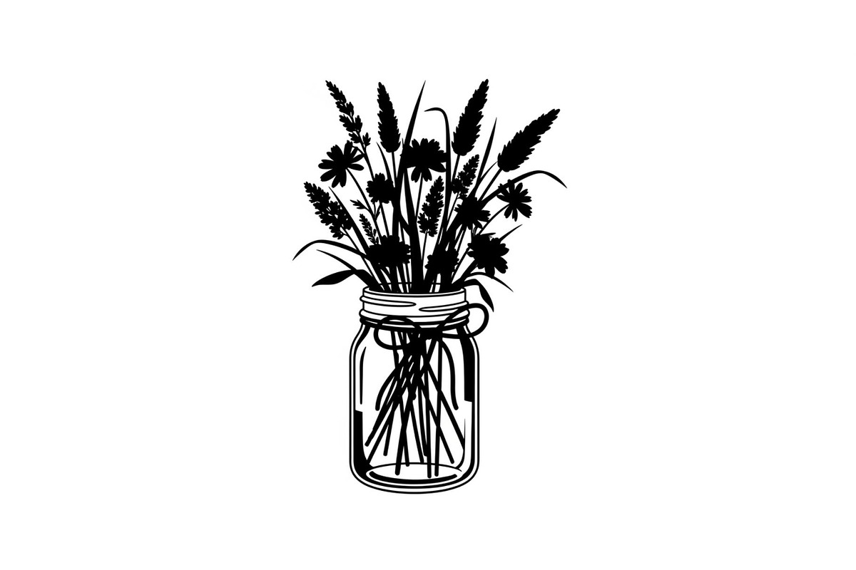 Wildflower Mason Jar SVG Bundle, an Illustration by Designs_River (Photo 27 of 31)