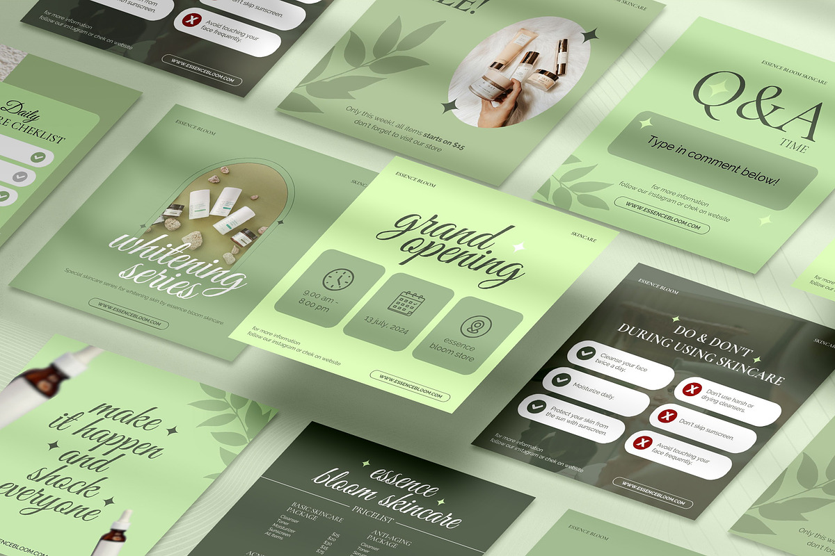 Bloom | Skincare Canva Template, a Social Media Template by prajapixels (Photo 5 of 6)